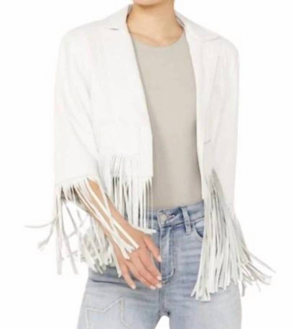 NEW CRIPPLE CREEK nappa lamb leather jacket in white